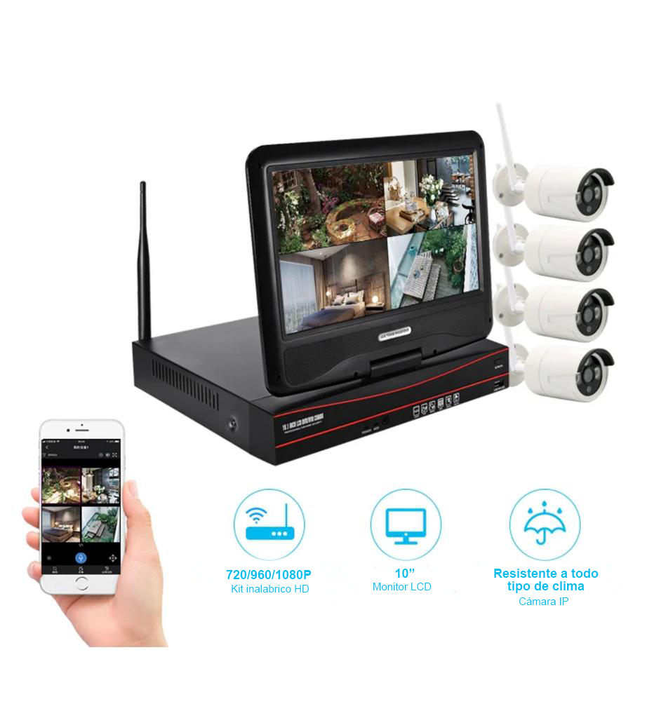 Kit Videovigilancia Smart WiFi 4 Cámaras - Seguridad Inteligente
