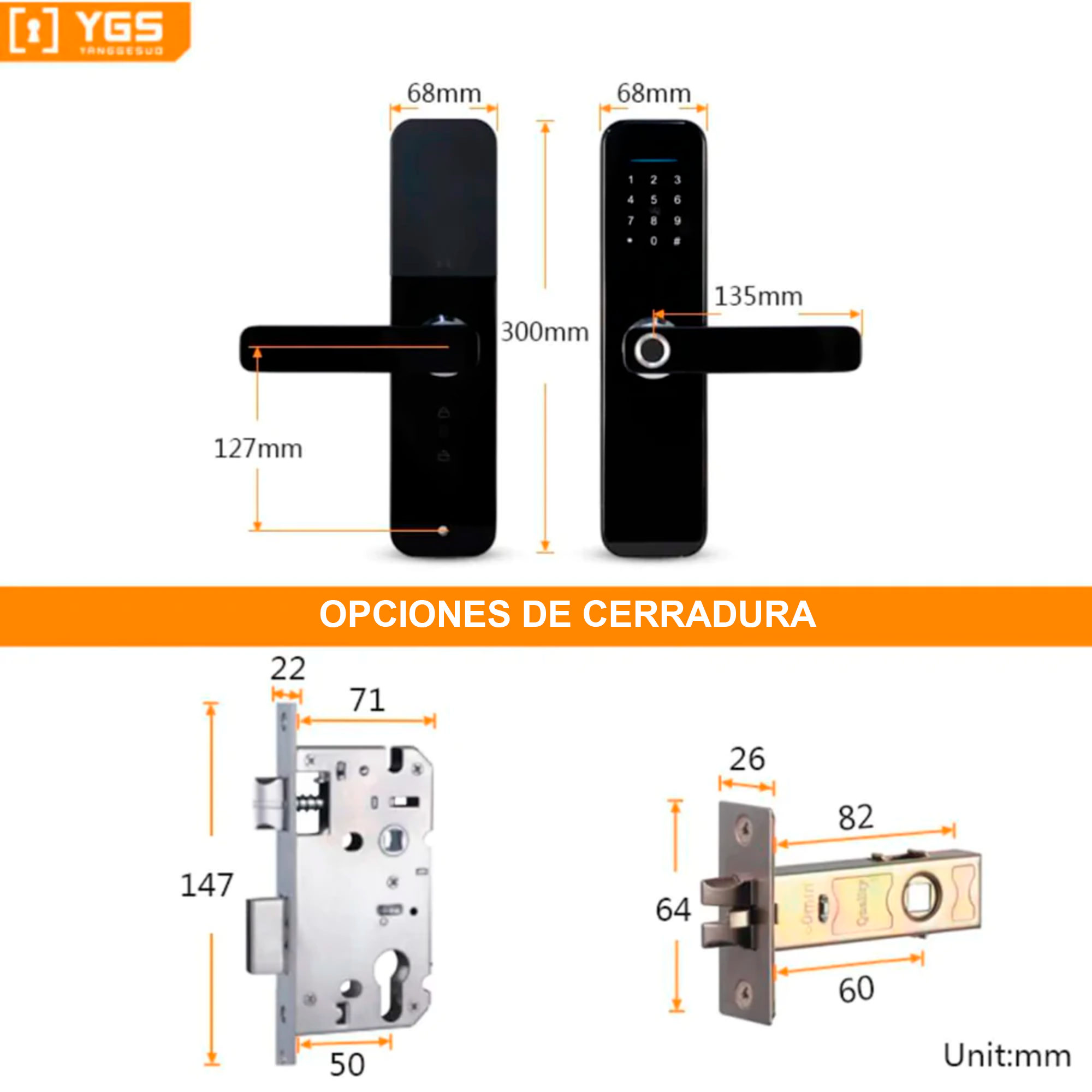 Cerradura digital con sensor biométrico de huellas dactilares